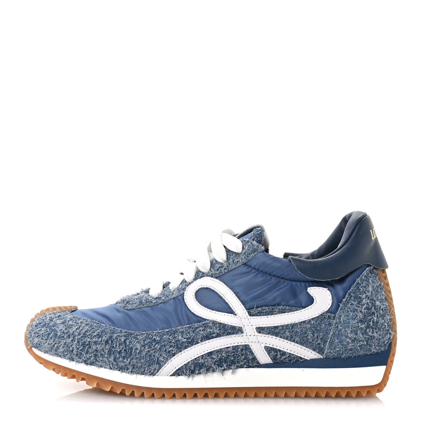 Brushed Suede Nylon Flow Runners Sneakers 39 Raw Denim