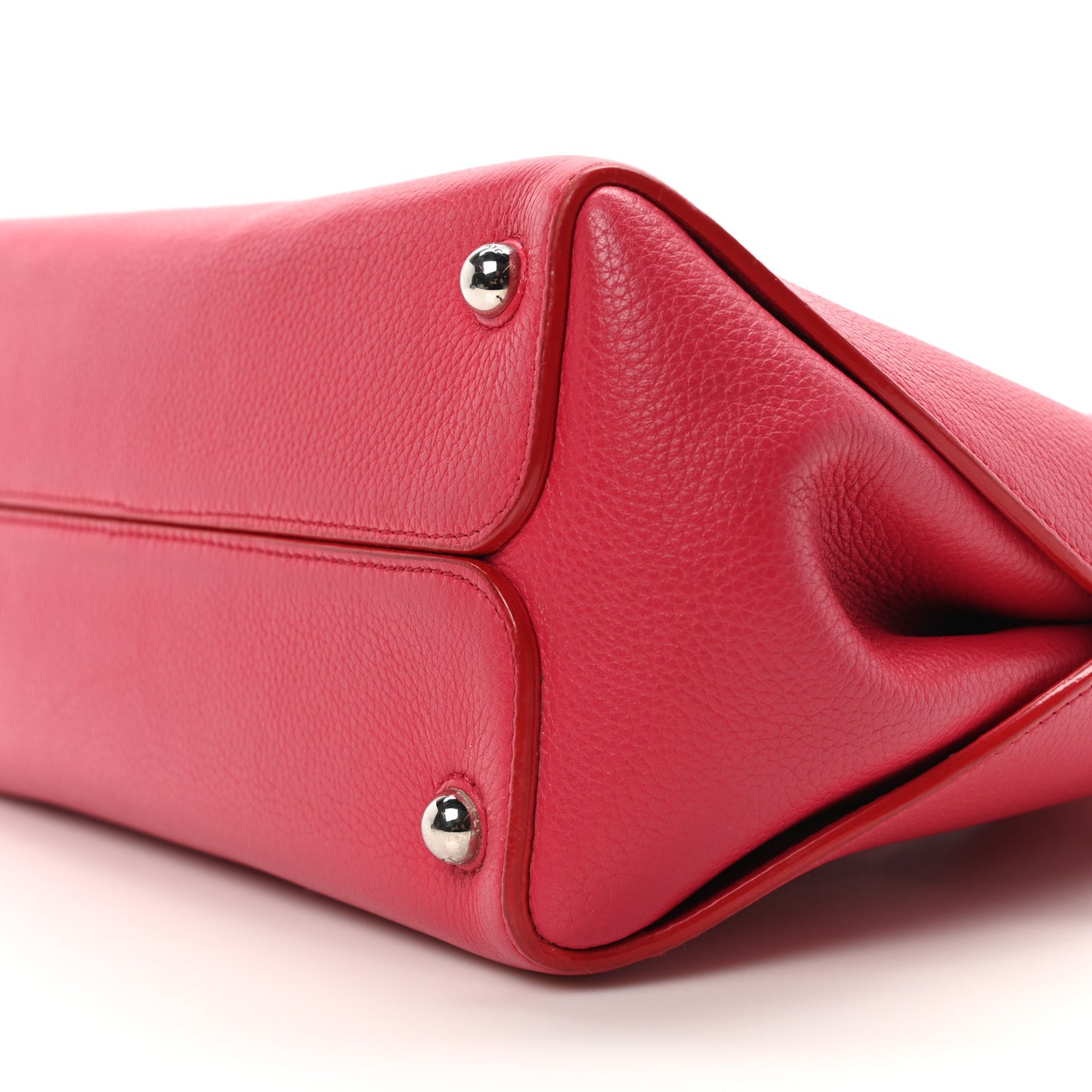 Grained Calfskin Bar Tote Coquelicot