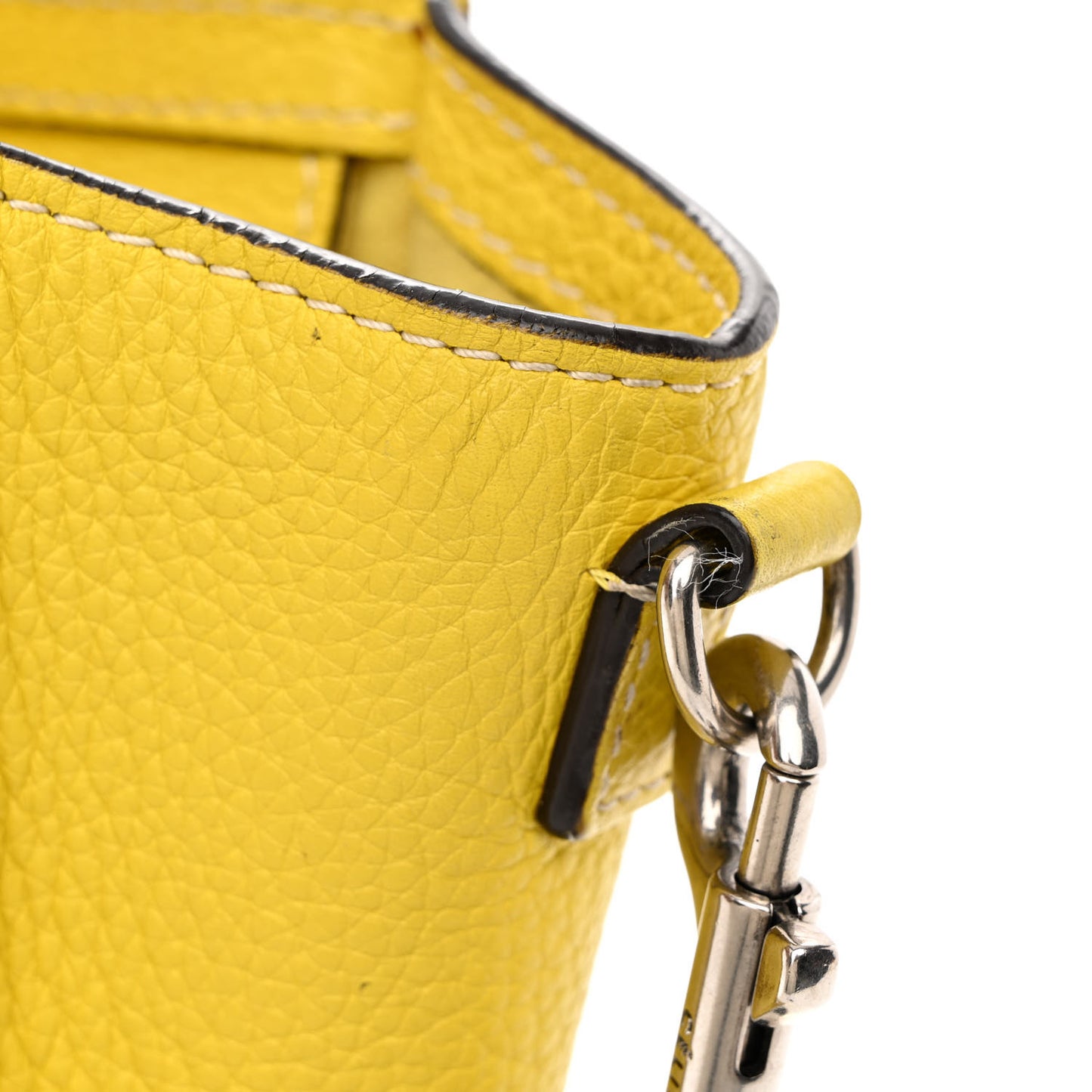 Drummed Calfskin Nano Luggage Citron