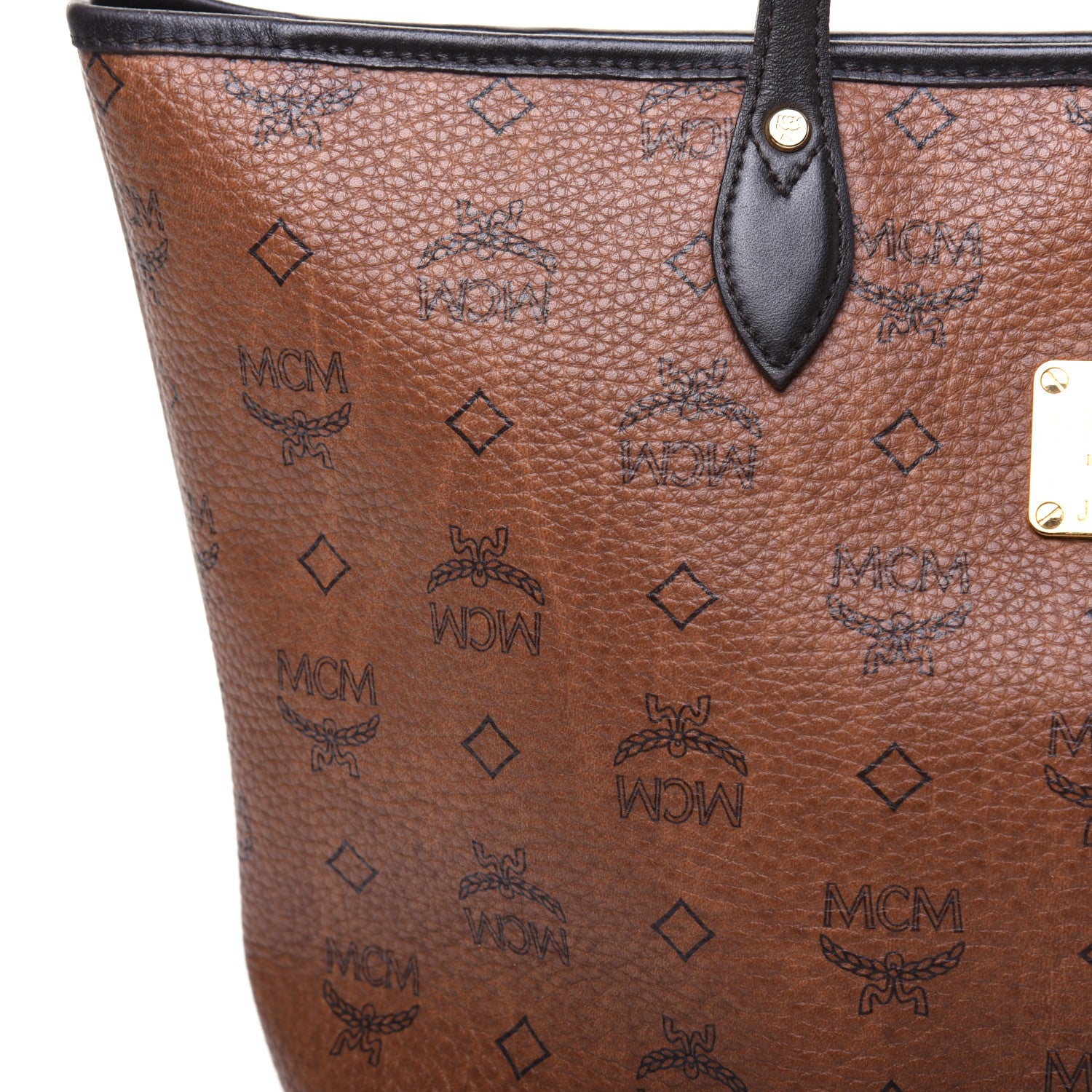 MCM Visetos Dog Bone Shopper Tote Brown 17 of 22