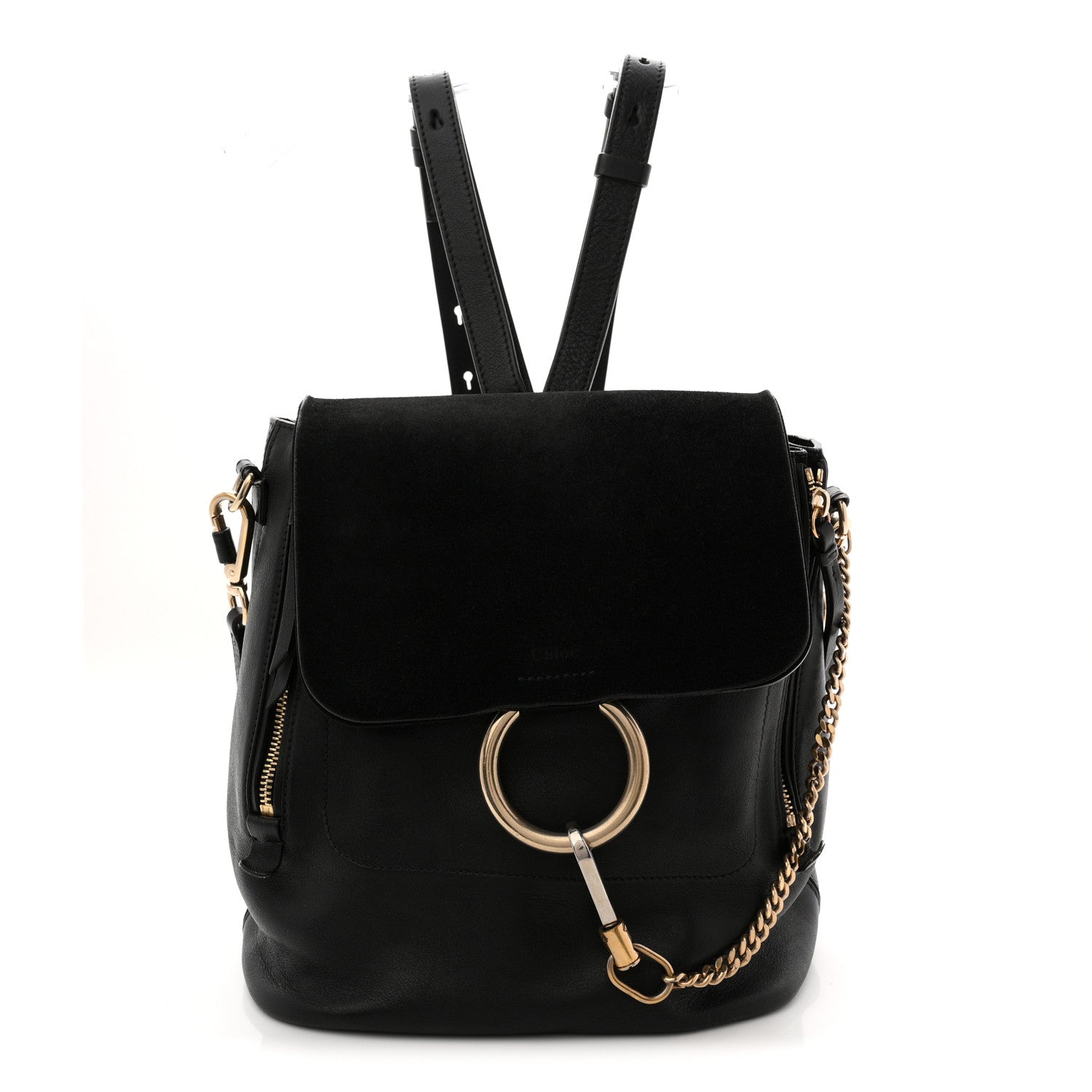 chloe faye small leather/suede backpack Chloe Faye Medium Suede & Leather Backpack, Black, Women's