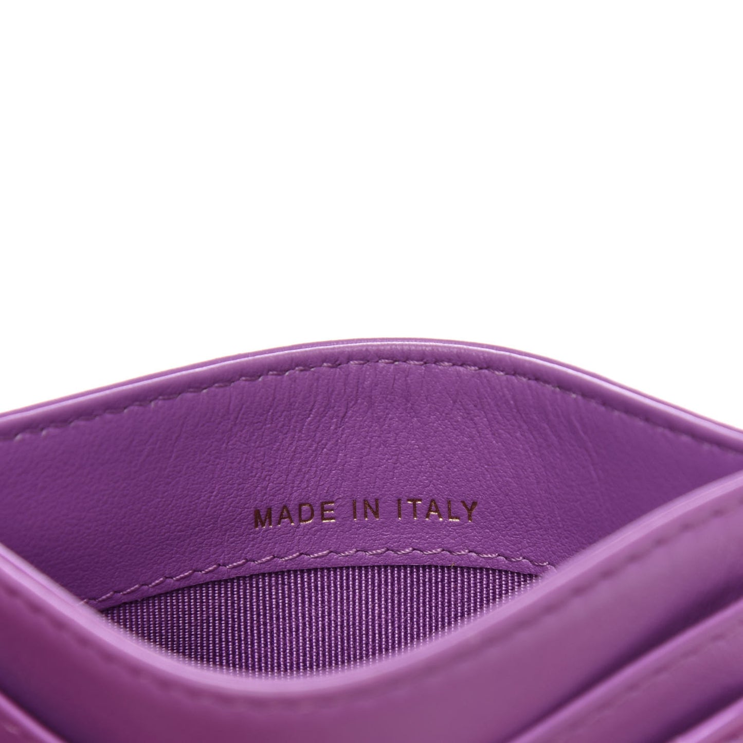 Patent Quilted Card Holder Purple