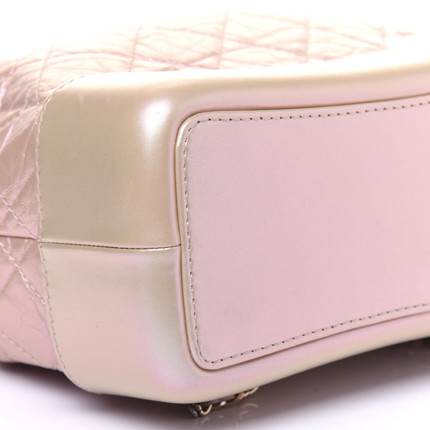 Iridescent Lambskin Calfskin Small Quilted Gabrielle Backpack Light Pink