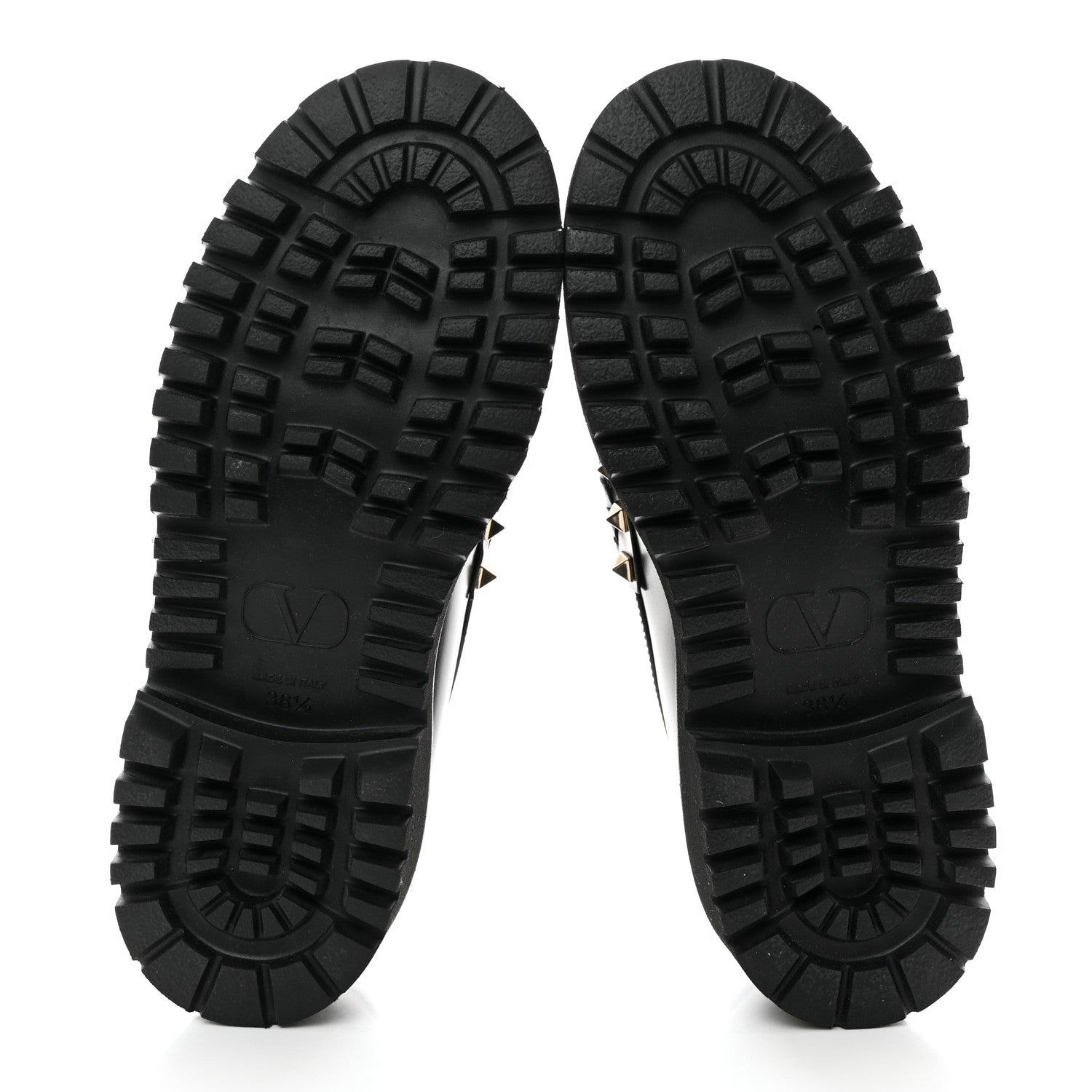 Valentino Garavani Calfskin Rockstud Loafers 38.5 Black 5 of 9