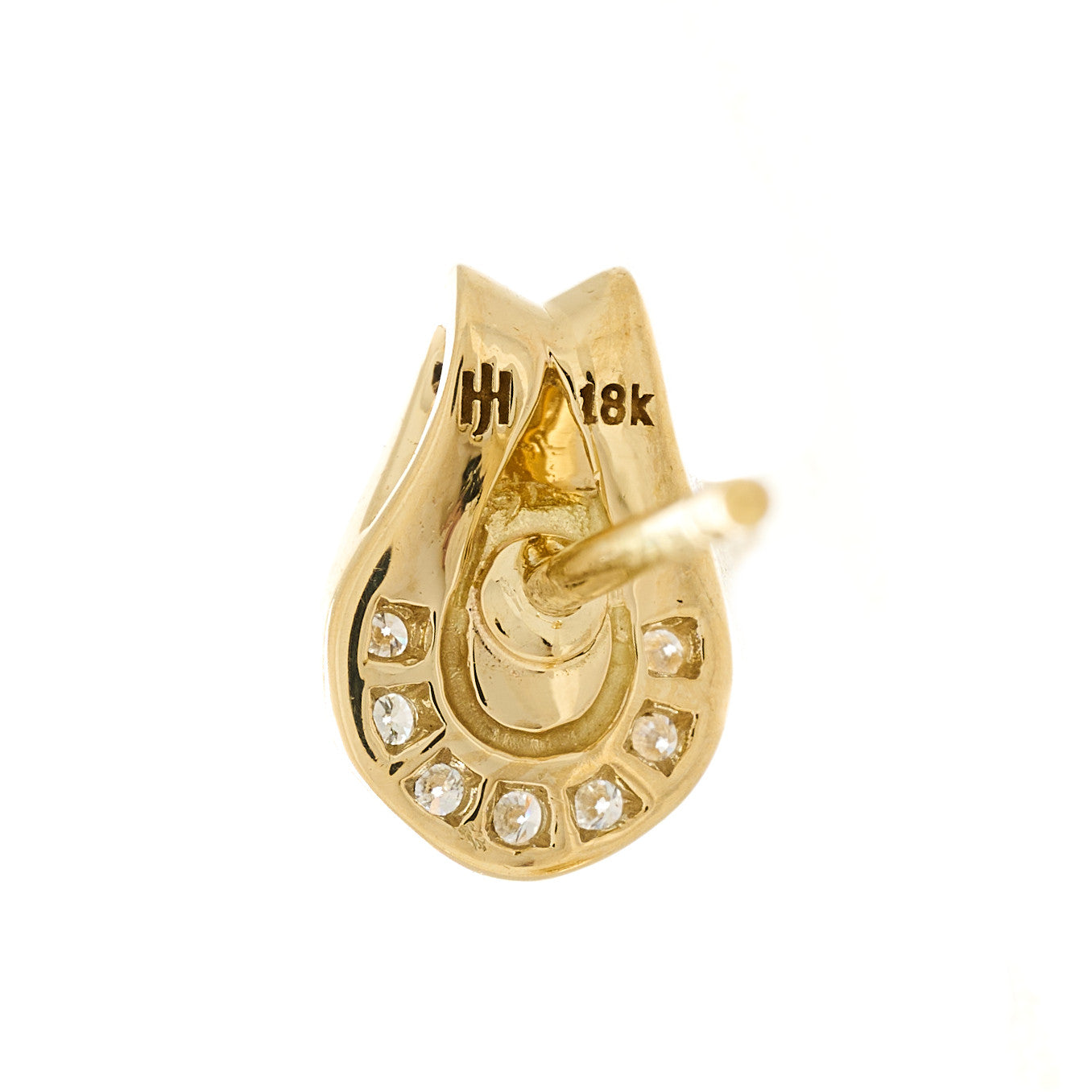 18K Yellow Gold Diamond Surf Stud Earrings