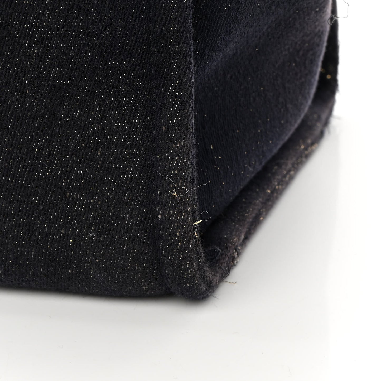 Lurex Canvas Medium Deauville Tote Navy Blue Gold