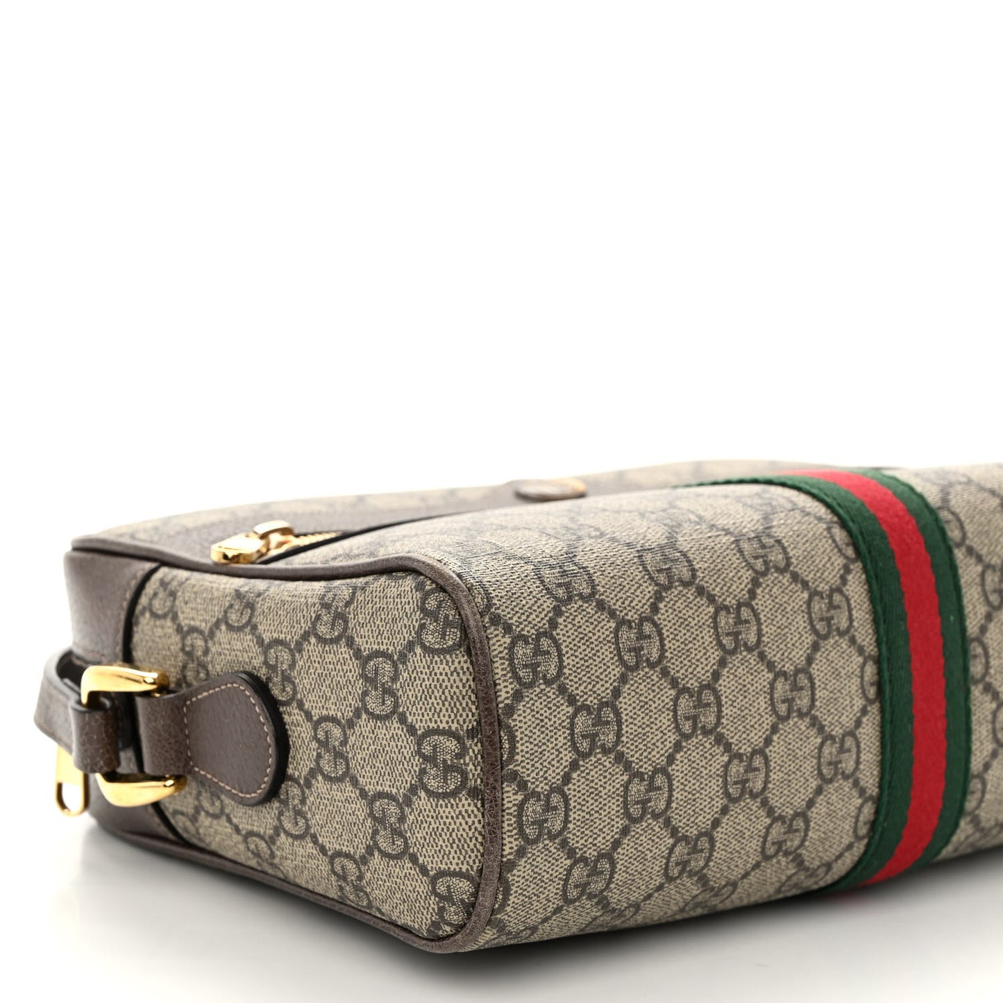 GG Supreme Monogram Web Small Ophidia Shoulder Bag Brown