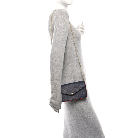 Empreinte Pochette Felicie Chain Wallet Marine Rouge