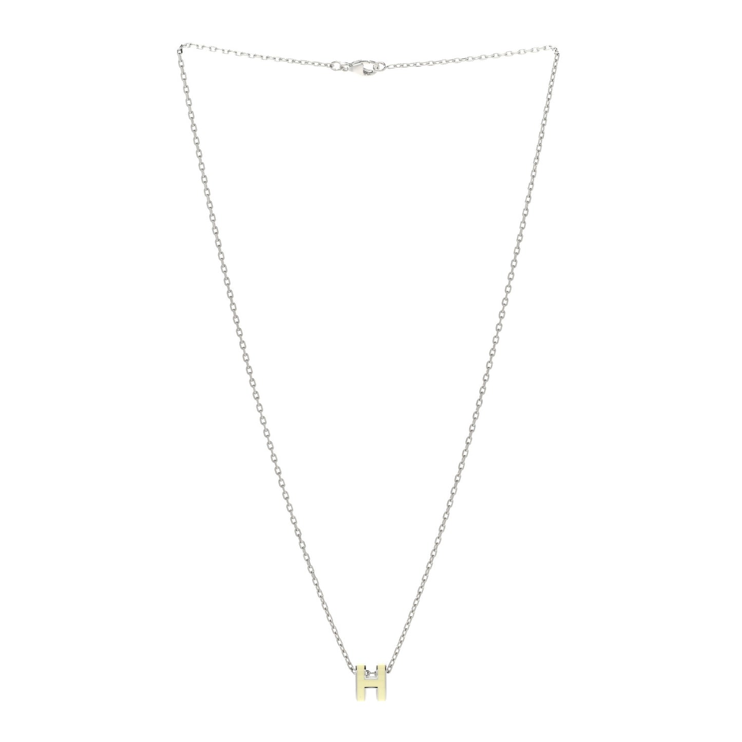 Palladium Mini Pop H Pendant Necklace Jaune Soufre Pale