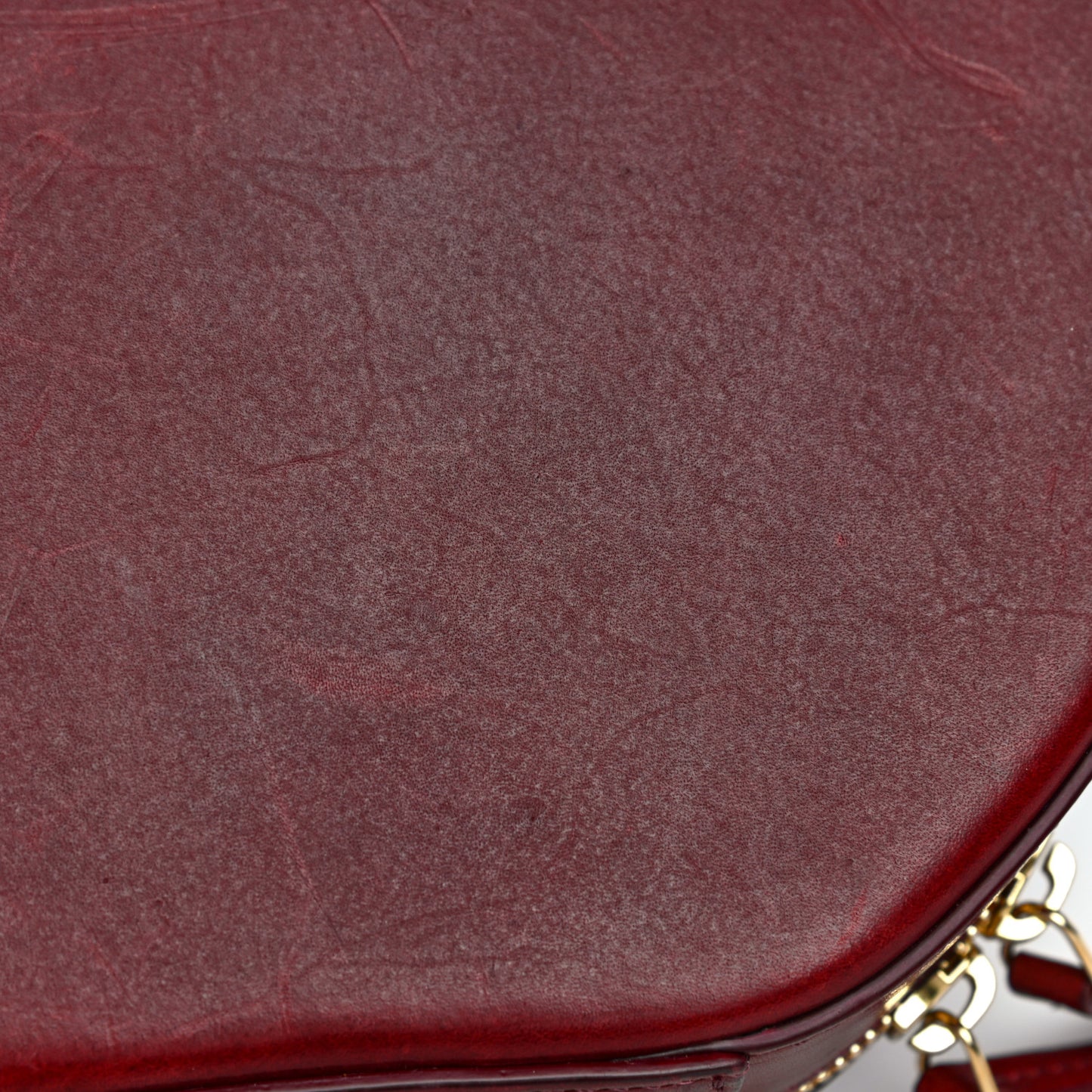 Calfskin Circle Crossbody Bag Burgundy