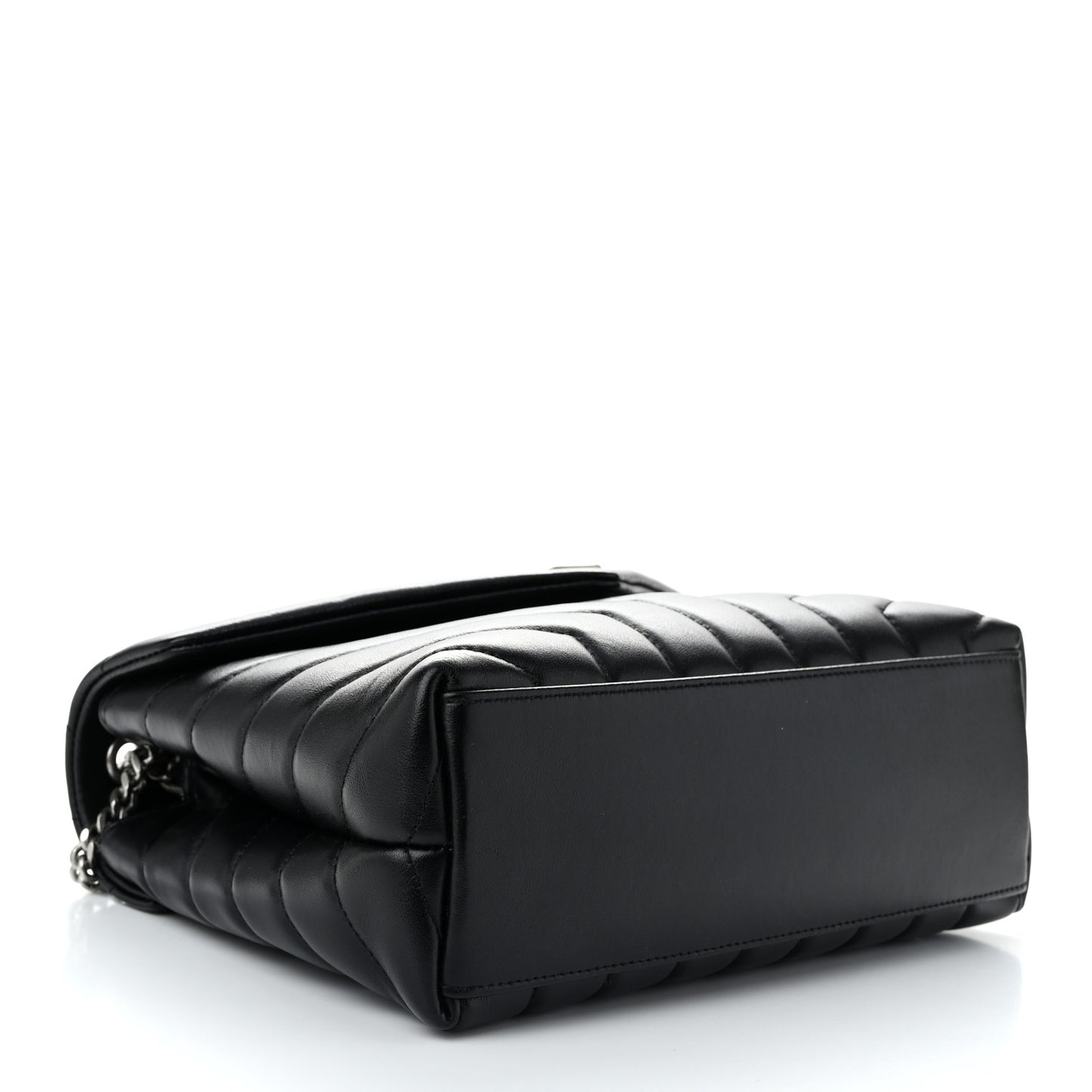 Calfskin Y Quilted Monogram Small Loulou Chain Satchel Black
