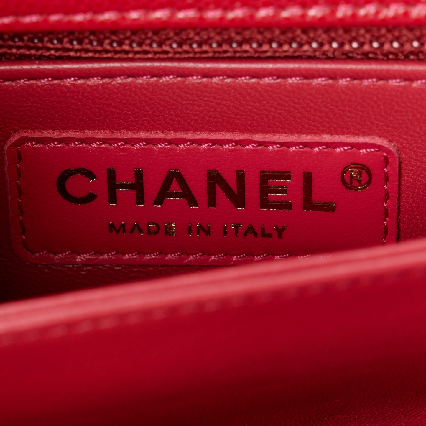 Caviar Quilted Mini Coco Handle Flap Red