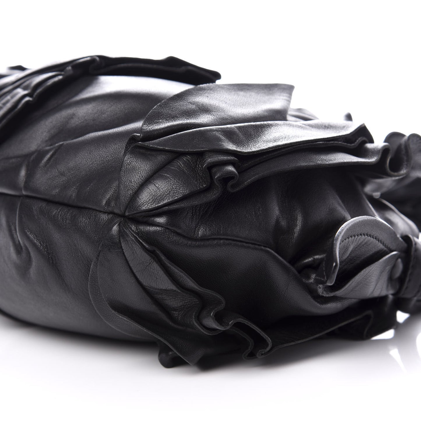 Nappa Mordore Ruffle Shoulder Bag Black