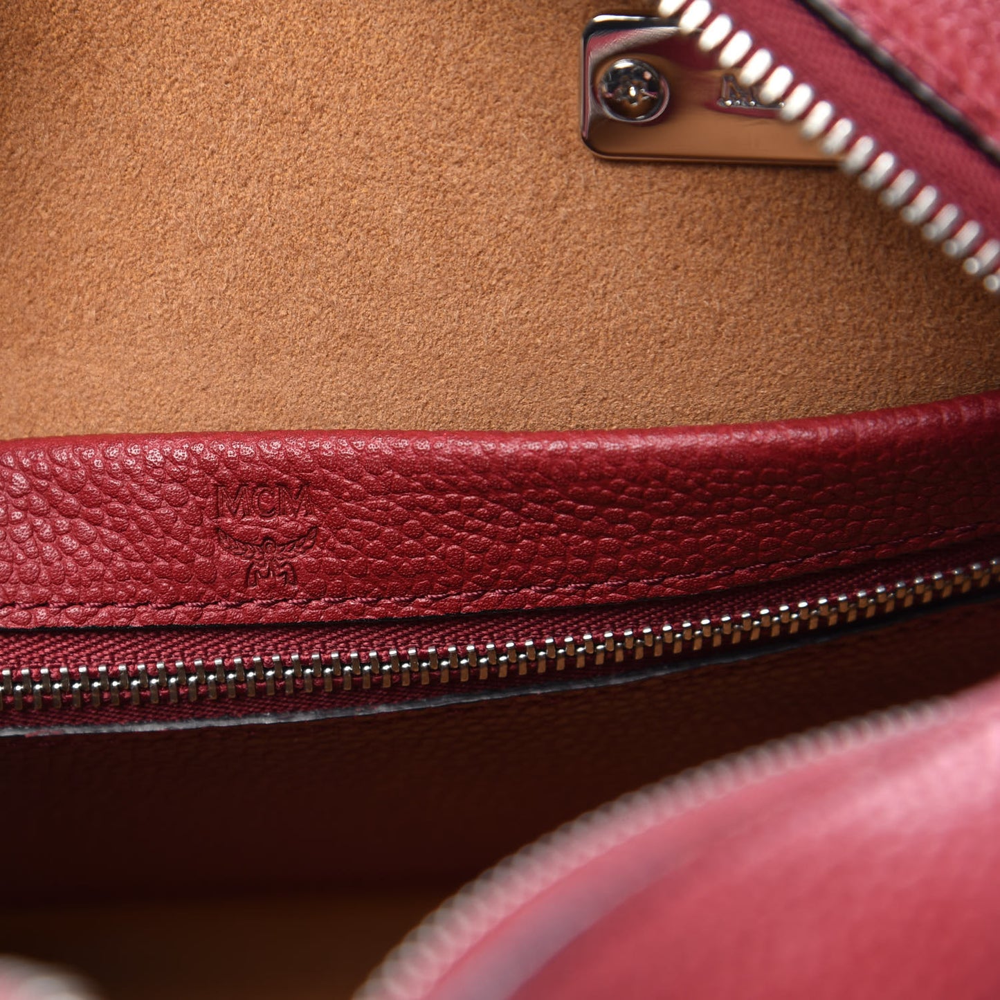 Grained Calfskin Small Ella Boston Burgundy