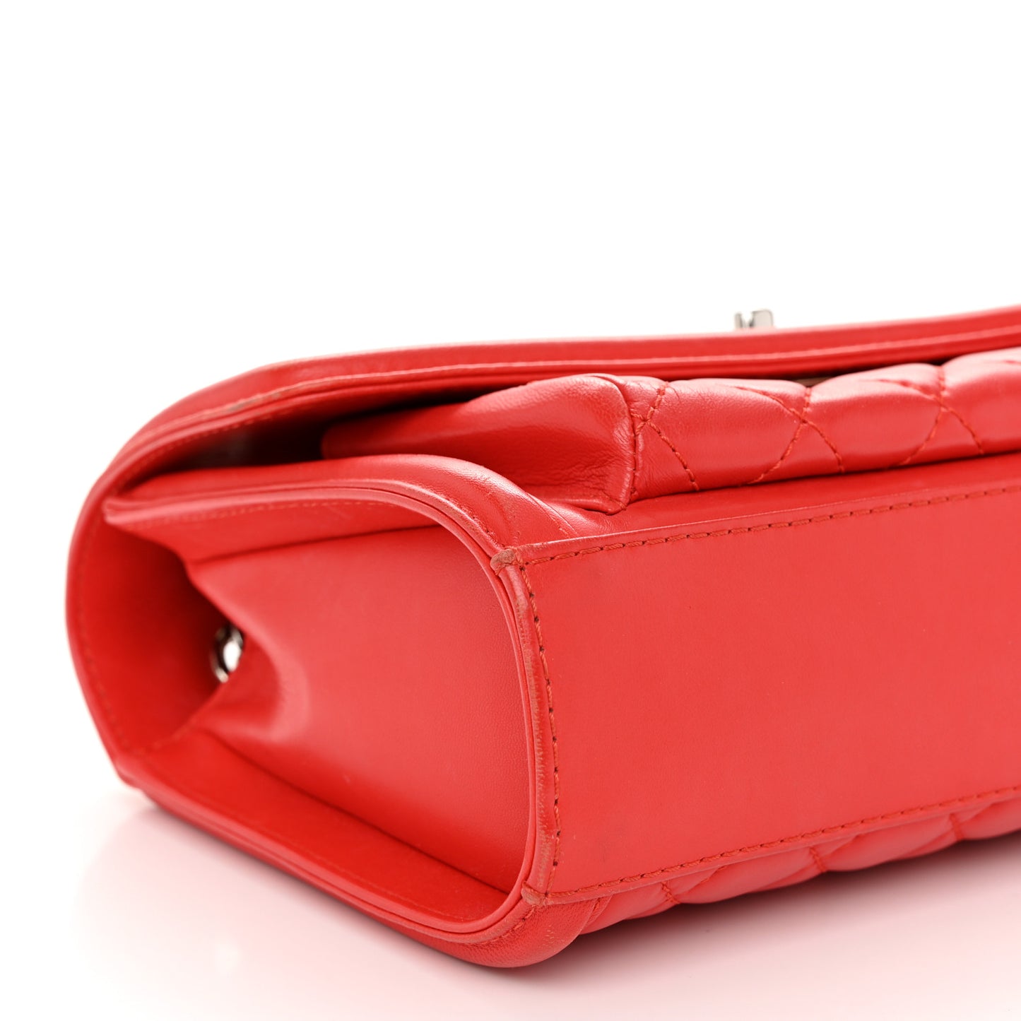 Lambskin Quilted Small Geometric Flap Red