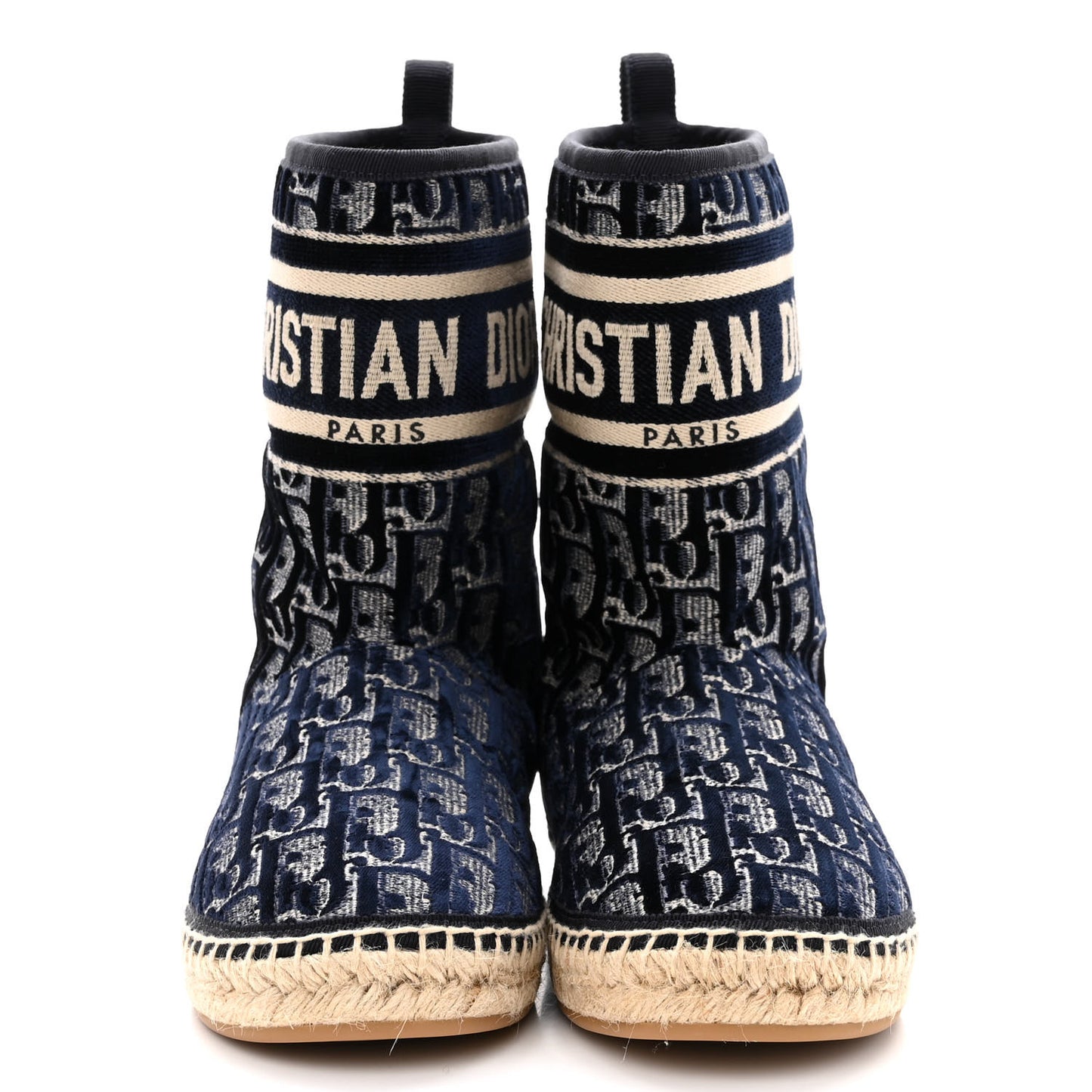 Velvet Oblique Granville Espadrille Boots 35.5 Deep Blue