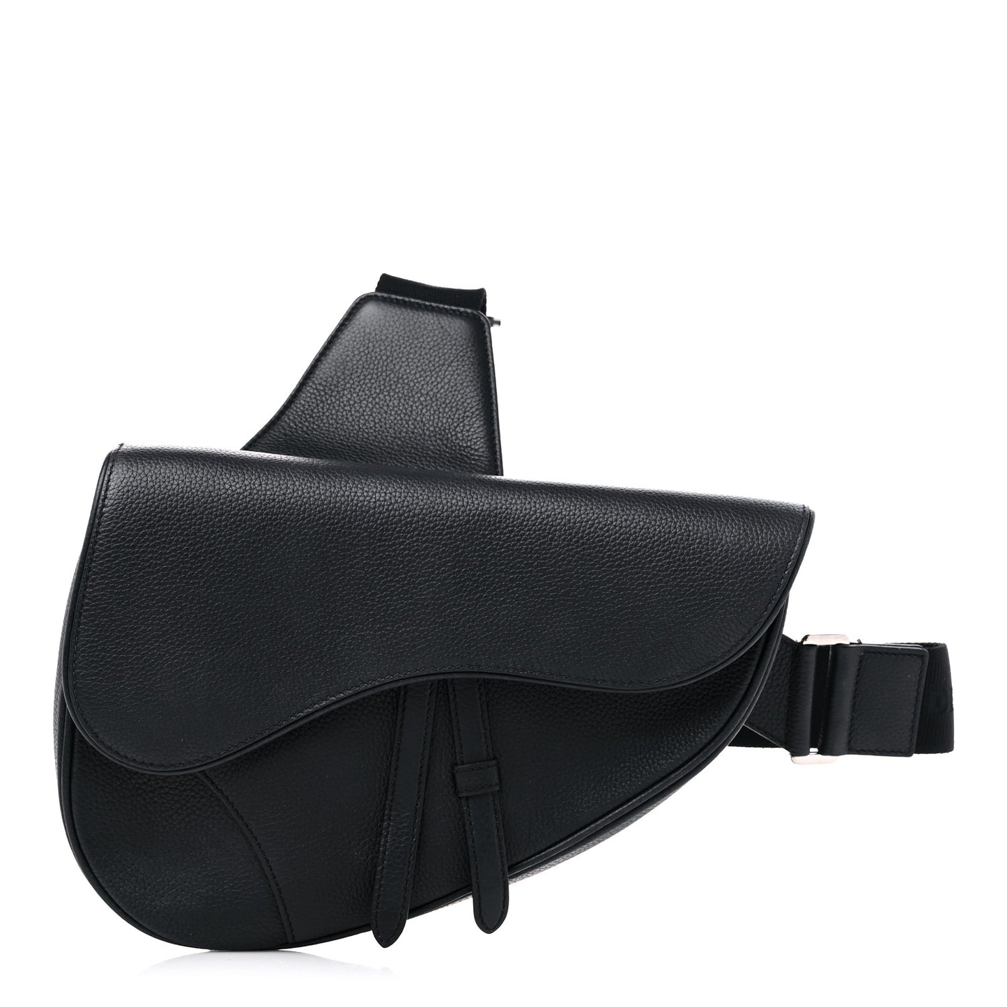 Calfskin Mens Saddle Bag Black