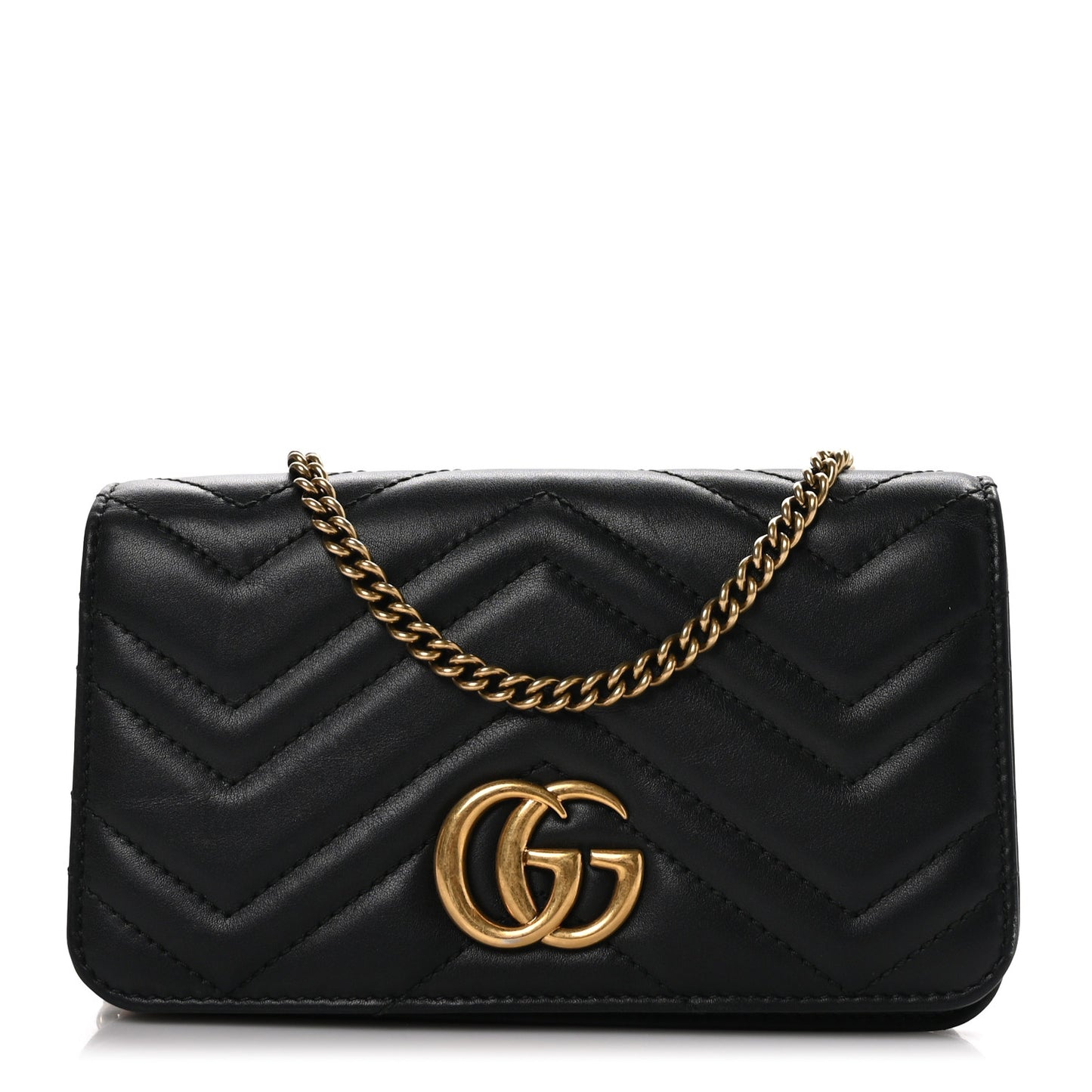 Calfskin Matelasse GG Marmont Mini Bag Black