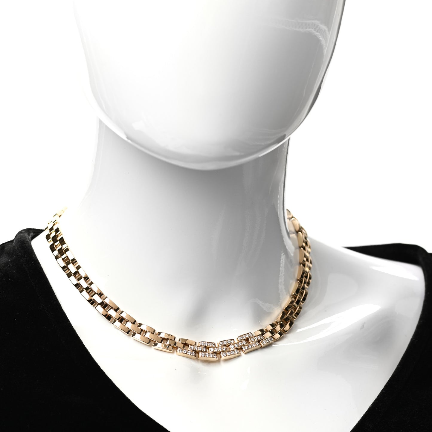 18K Yellow Gold Diamond Maillon Panthere Necklace