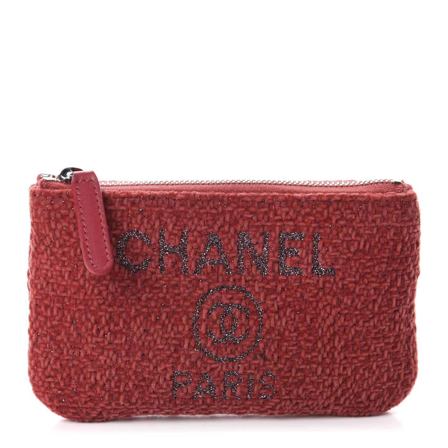 Lurex Boucle Deauville Cosmetic Pouch Red