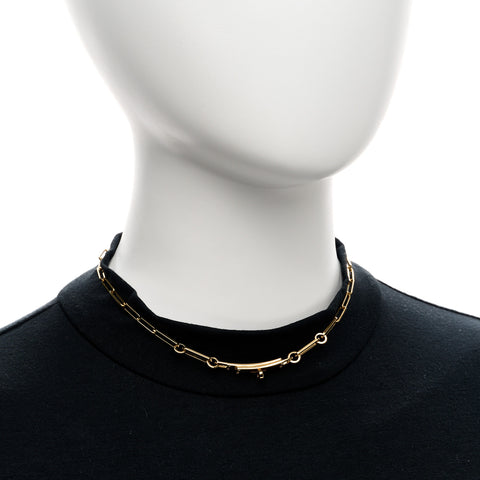 18K Yellow Gold Diamond Kelly Chaine Choker Necklace