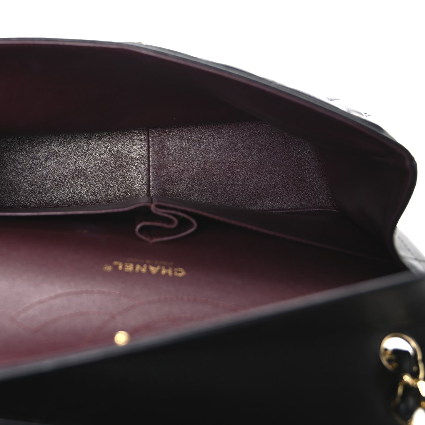 Lambskin Quilted Jumbo Double Flap Black