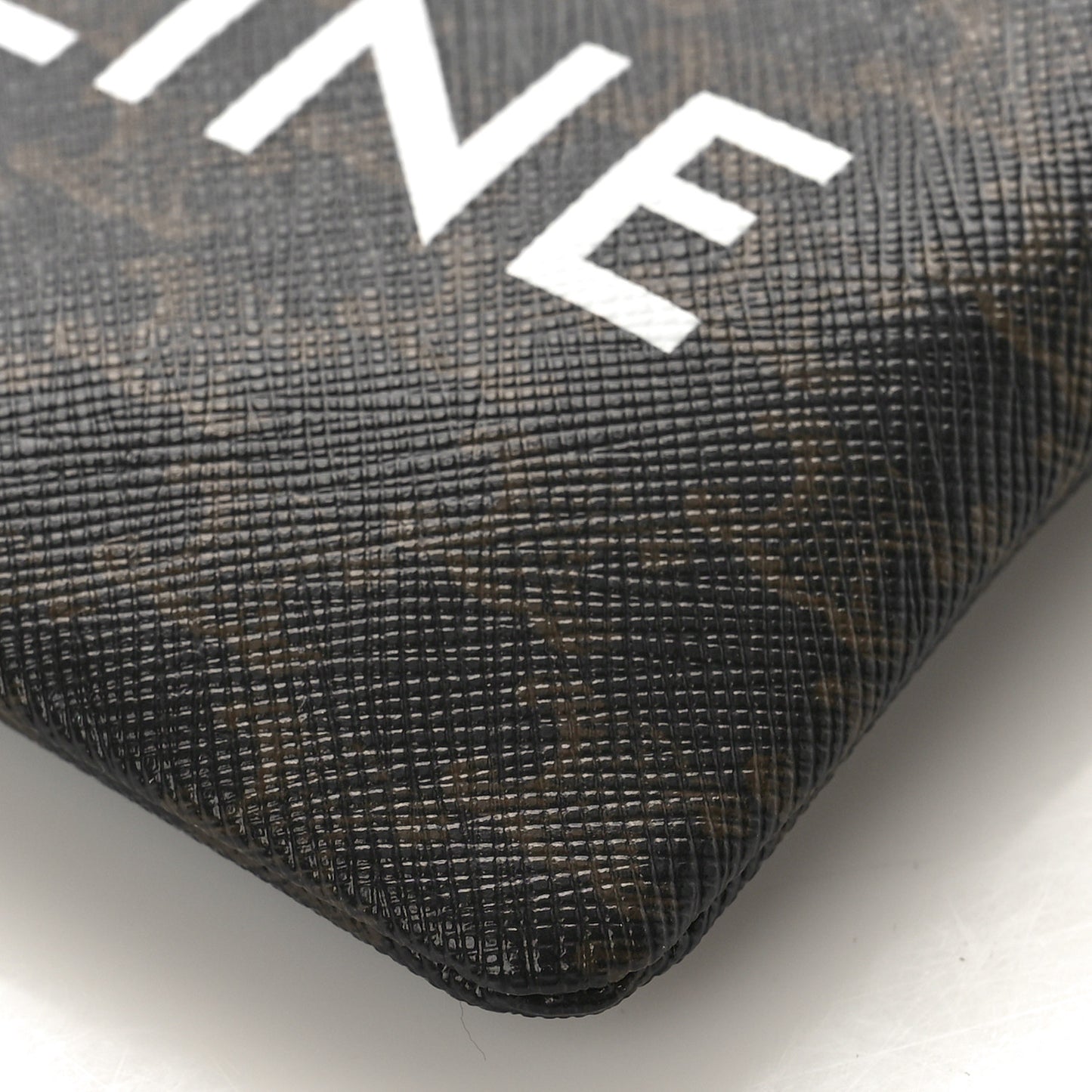 Triomphe Canvas Logo Coin and Card Pouch With Hook Black