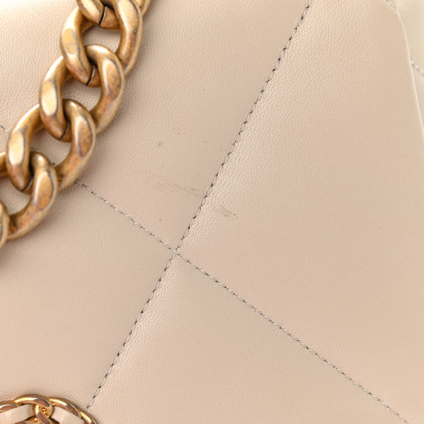 Lambskin Quilted Medium Chanel 19 Flap Light Beige