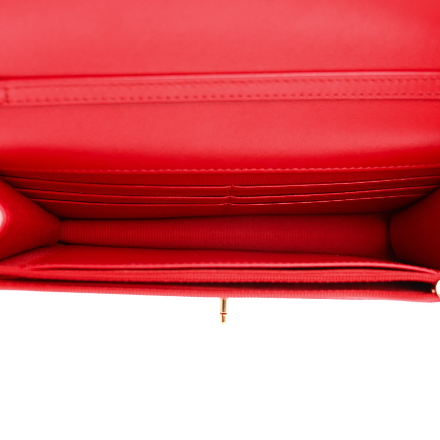 Lambskin Plexiglass Quilted Coco Love Wallet On Chain WOC Red