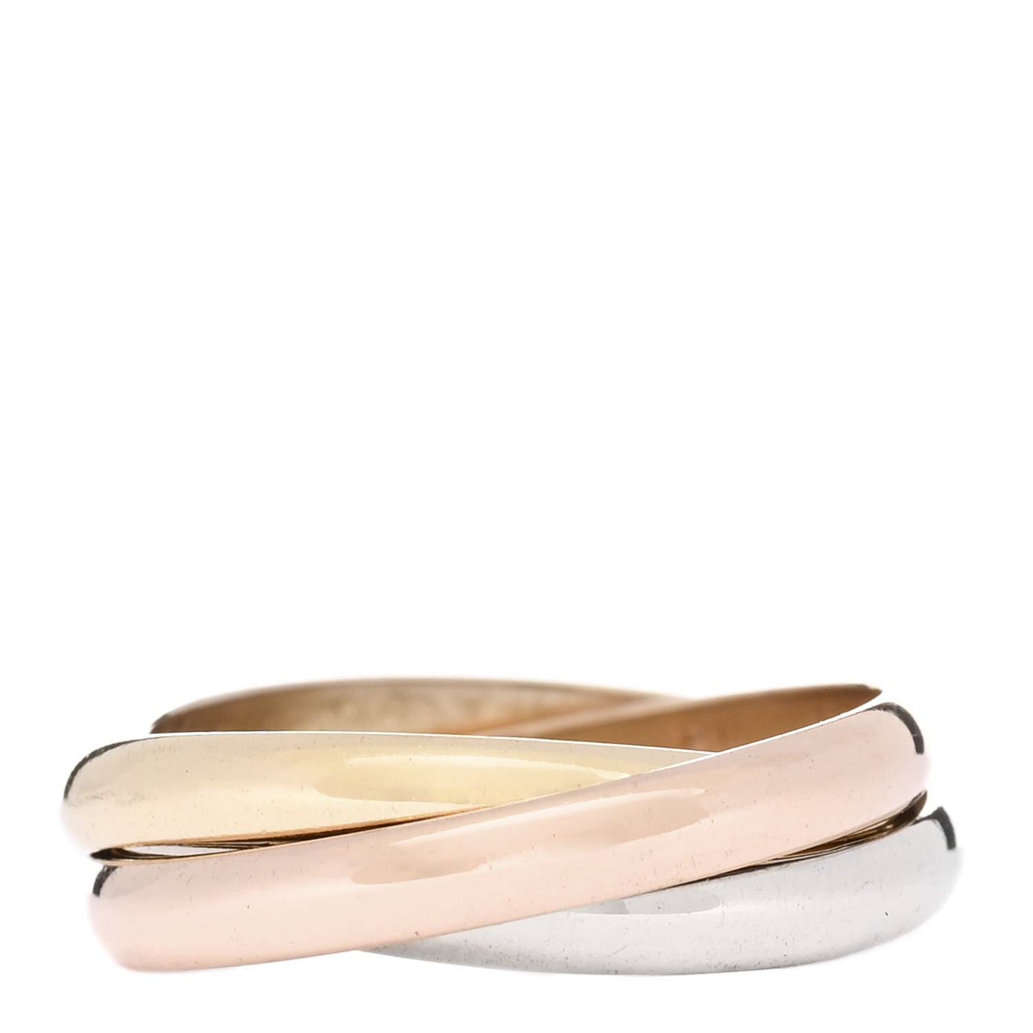 Cartier 18K Pink Yellow White Gold Small Trinity Ring 51 5.75 1 of 5