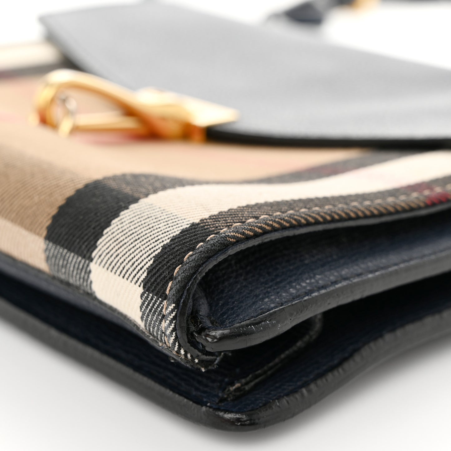 Derby Calfskin House Check Baby Macken Crossbody Bag Navy