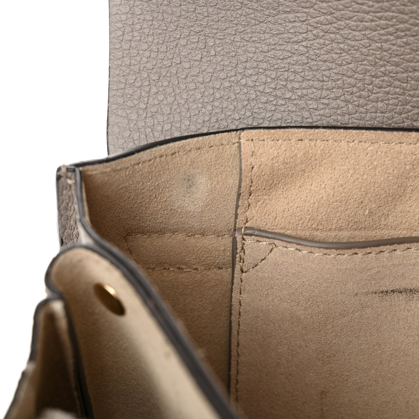 Grained Calfskin Lambskin Small Faye Shoulder Bag Motty Grey