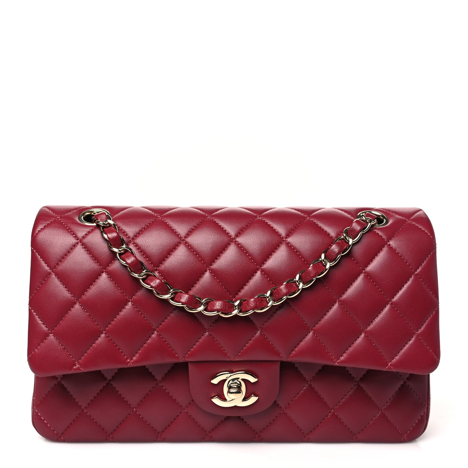 Chanel Lambskin Quilted Medium Double Flap Burgundy 1 of 11