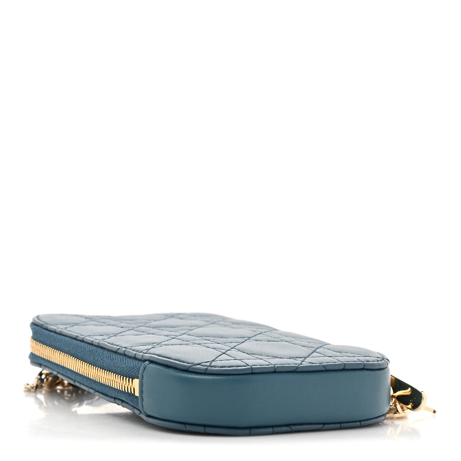 Christian Dior Lambskin Cannage Lady Dior Phone Holder Cloud Blue 4 of 12