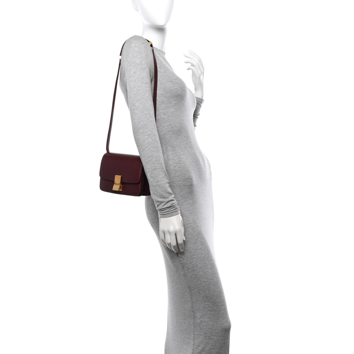 Box Calfskin Small Classic Box Flap Bag Burgundy