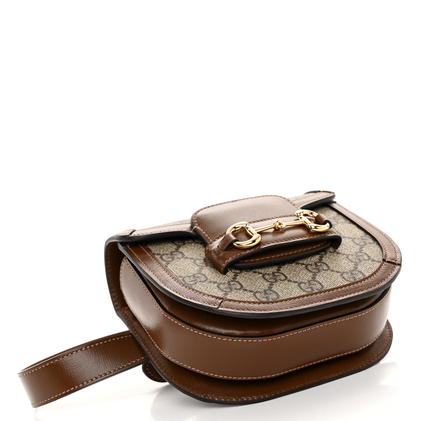 GG Supreme Monogram Horsebit 1955 Belt Bag Beige Brown Sugar