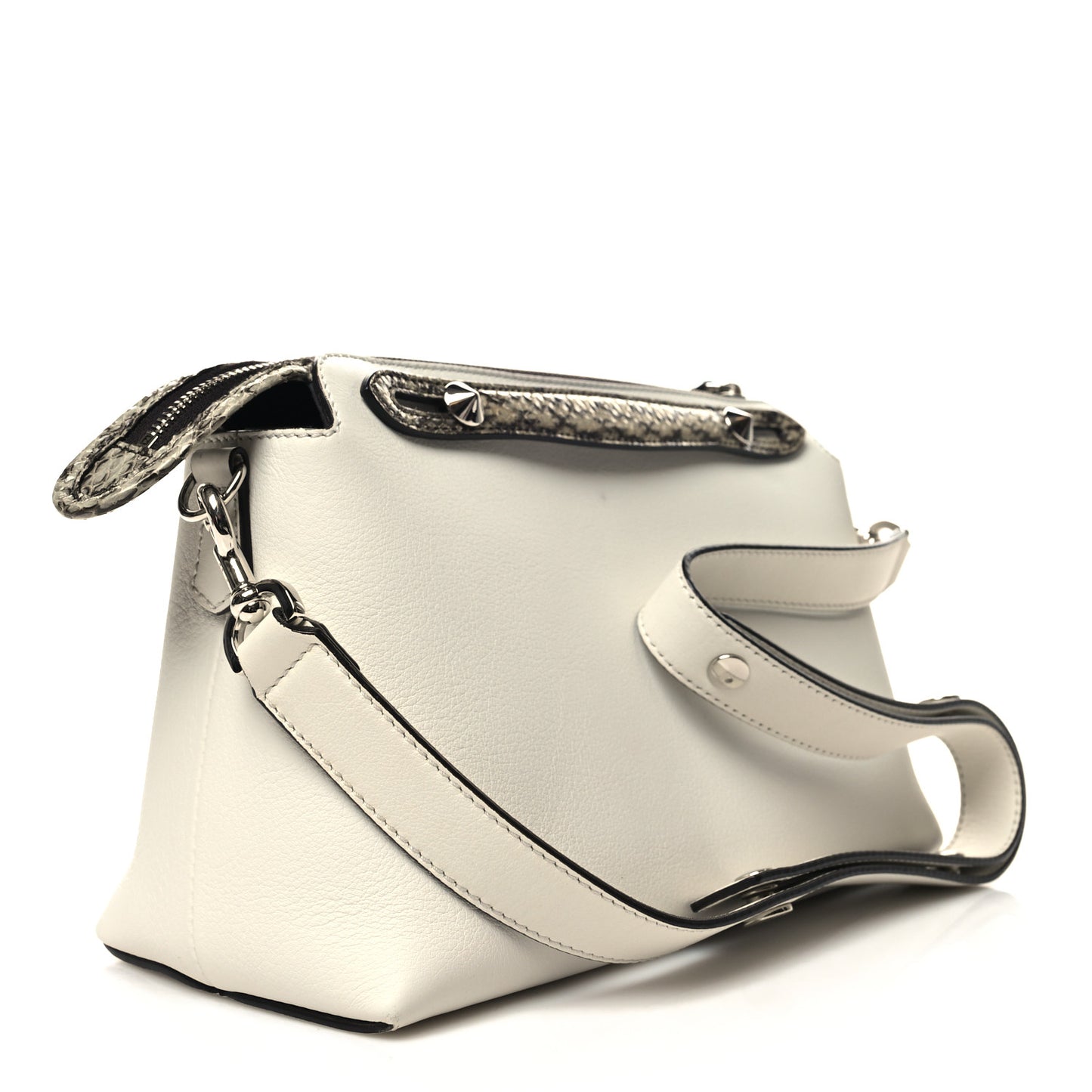 Vitello Dolce Elaphe Medium By The Way Boston Bag White Ice Multicolor
