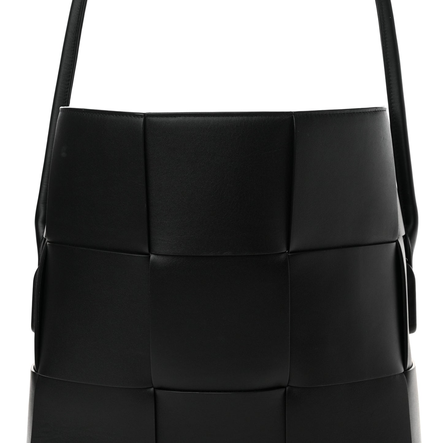 French Calfskin Maxi Intrecciato Large Vertical Arco Tote Black