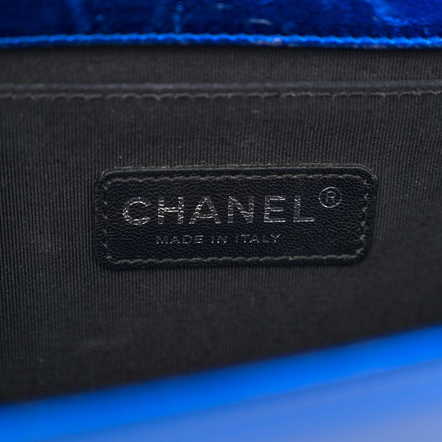 Chanel Metallic Patent Quilted Medium Boy Flap Blue 6 of 17