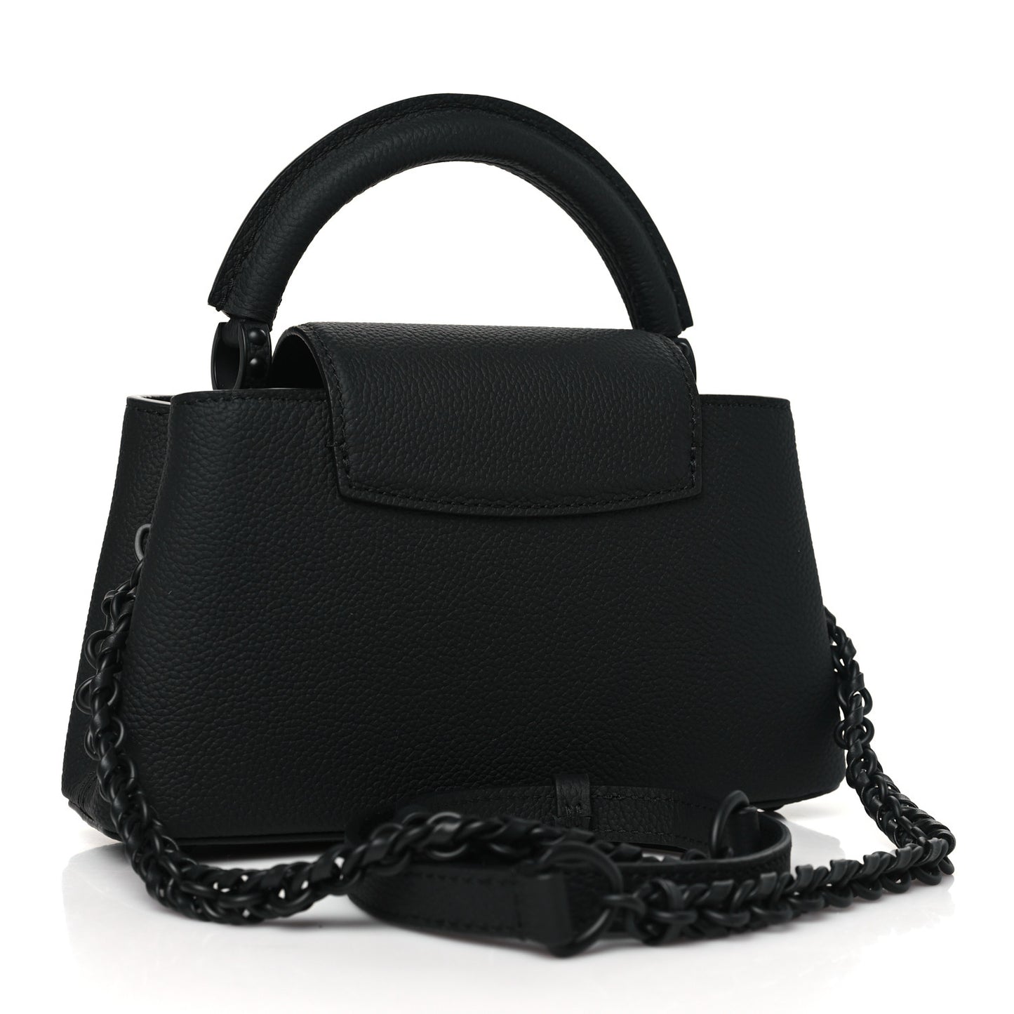 Matte Taurillon Capucines East West Mini All Black
