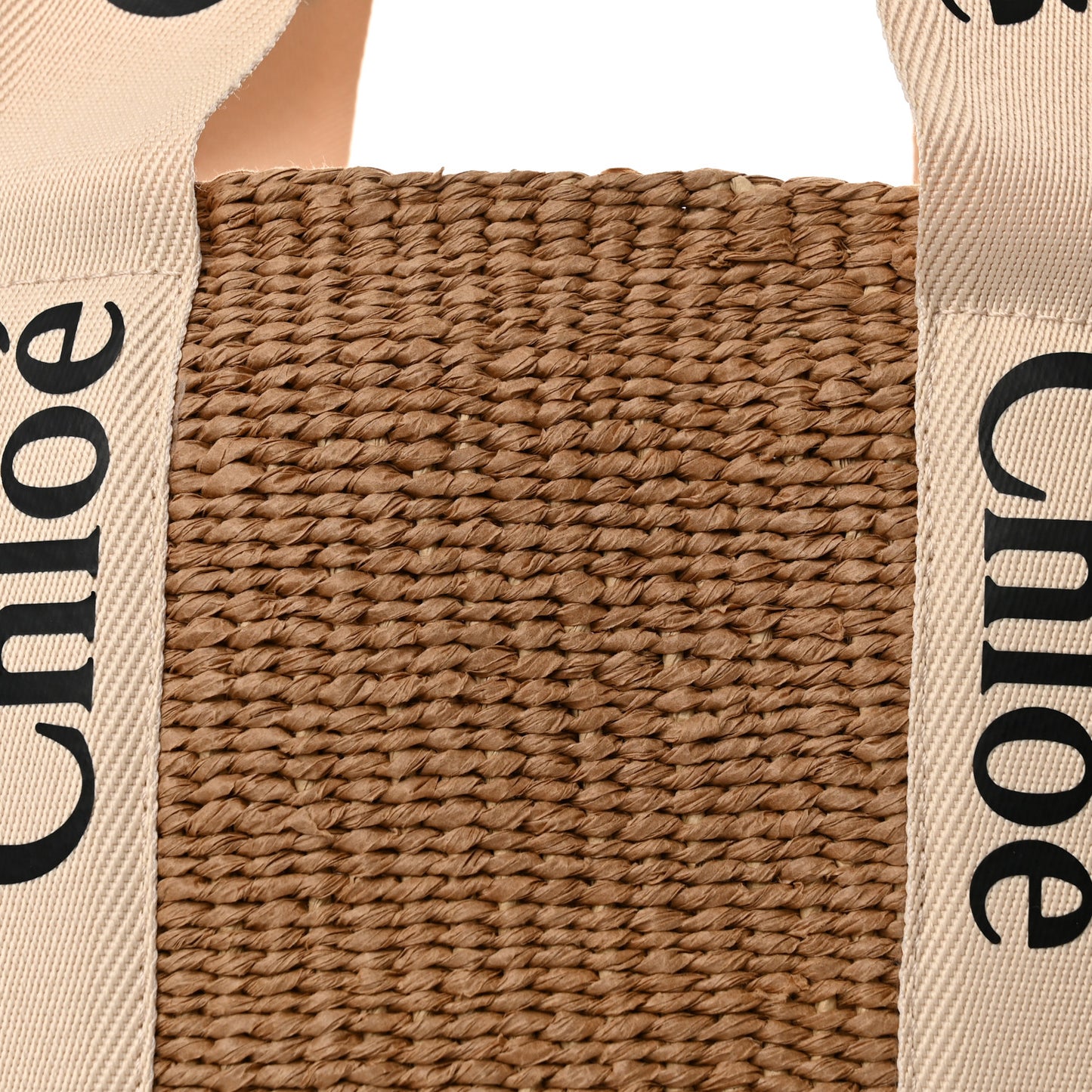 Raffia Large Woody Basket Bag White