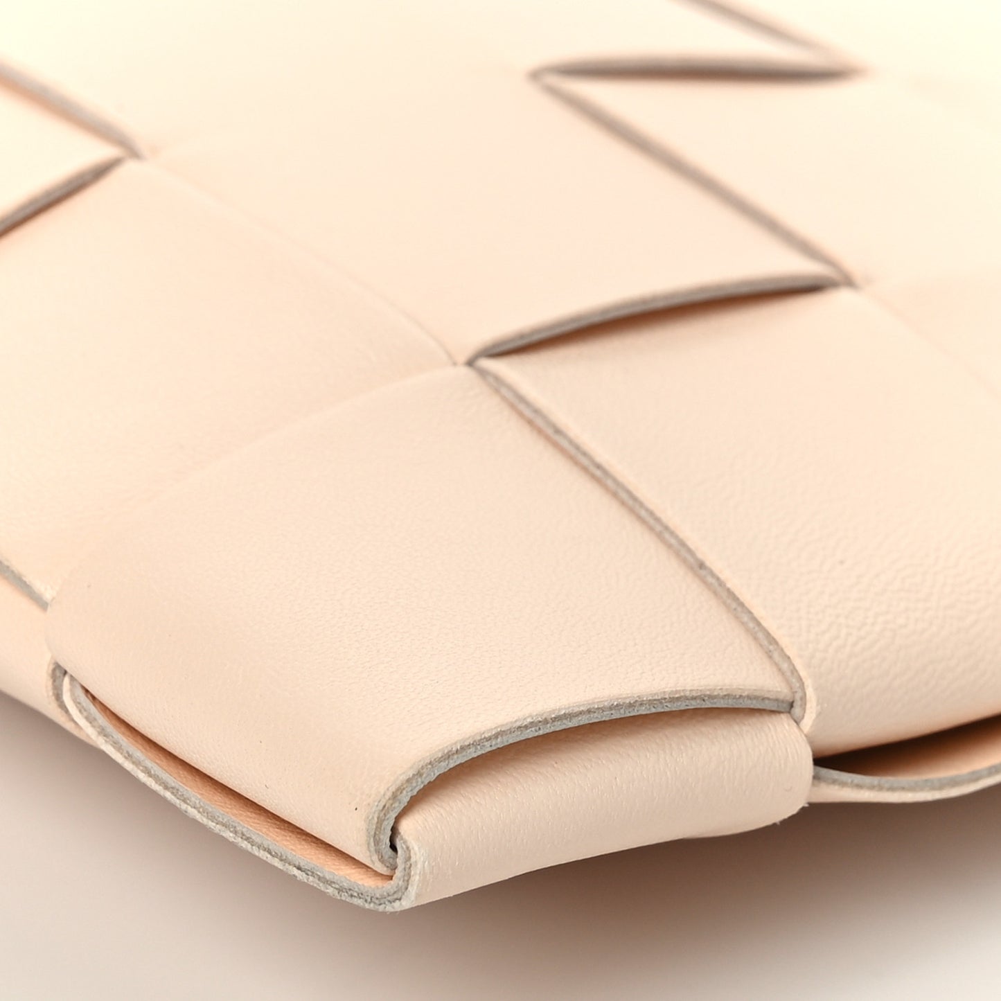 Nappa Maxi Intrecciato Medium Cassette Flat Zip Pouch Melon Washed