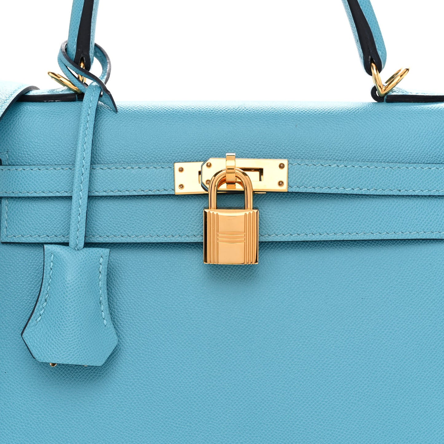 Madame Calfskin Kelly Sellier 25 Bleu du Nord