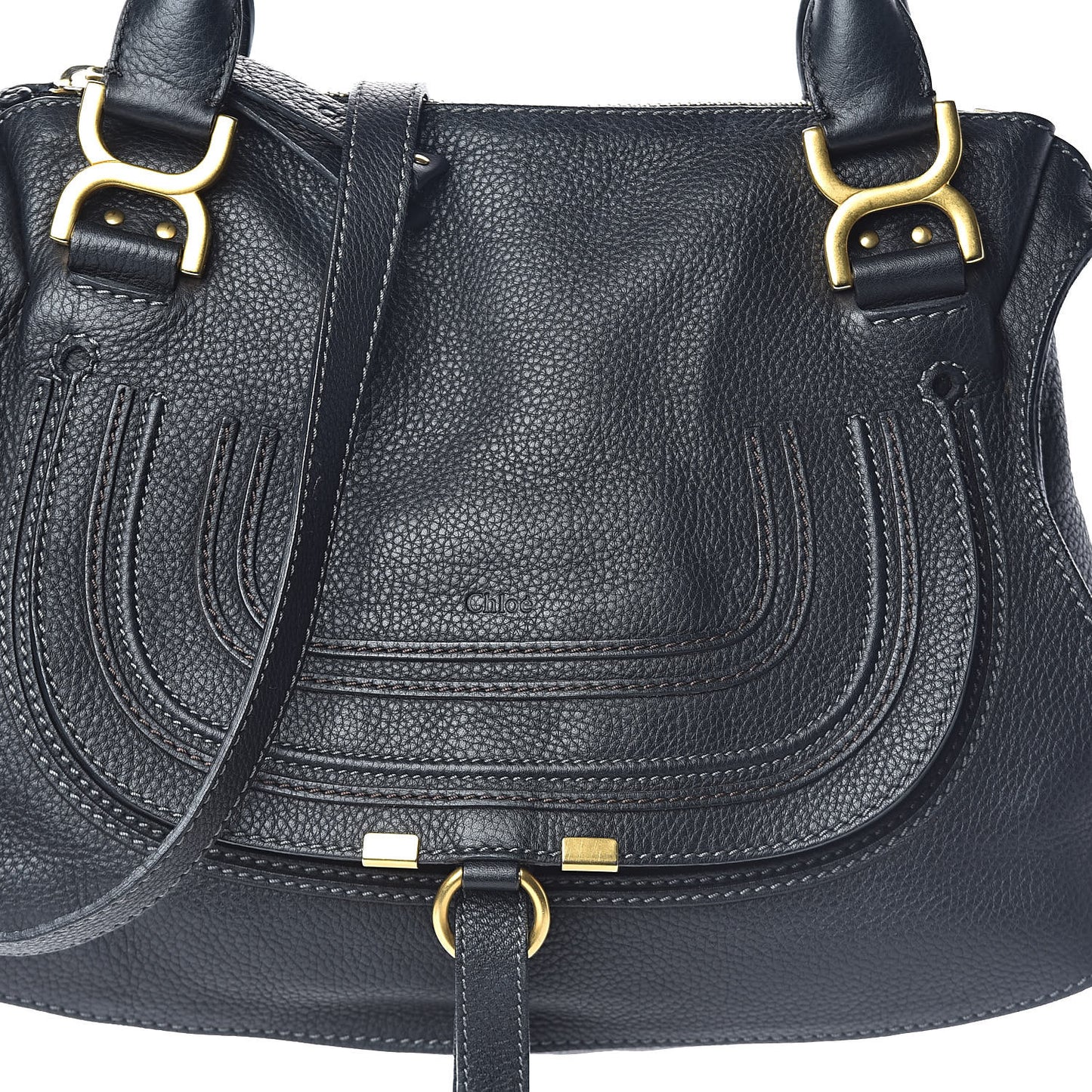 Calfskin Medium Marcie Satchel Black