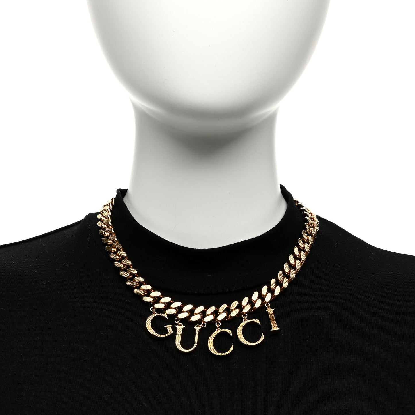 Script Choker Necklace Gold