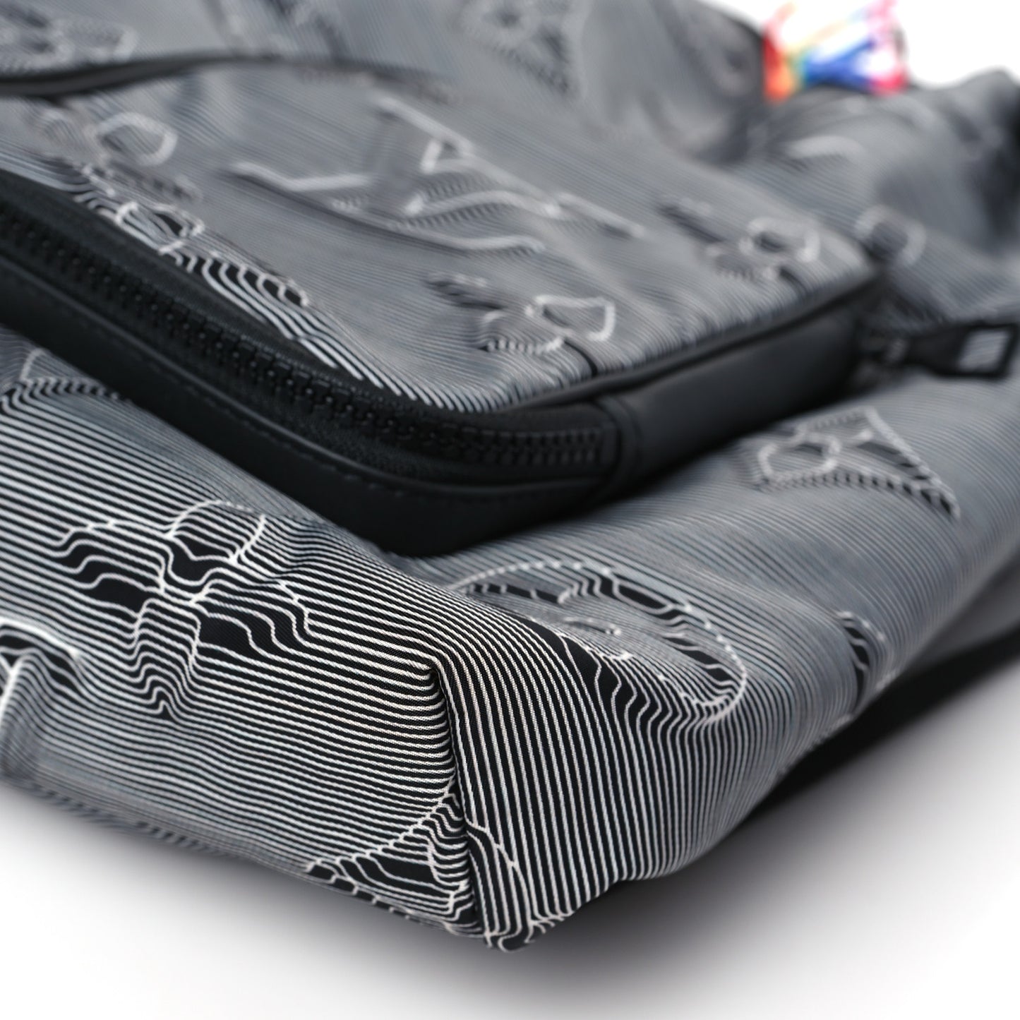 Monogram 3D 2054 Drawstring Backpack Grey Black