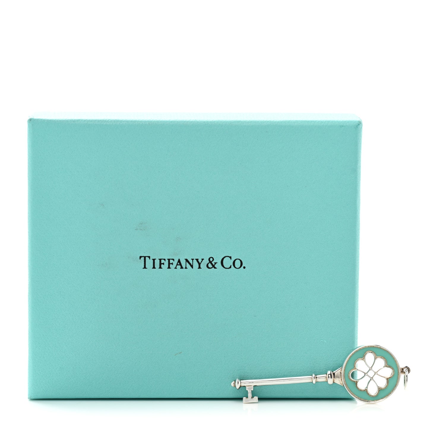 Sterling Silver Enamel Knot Key Pendant Blue