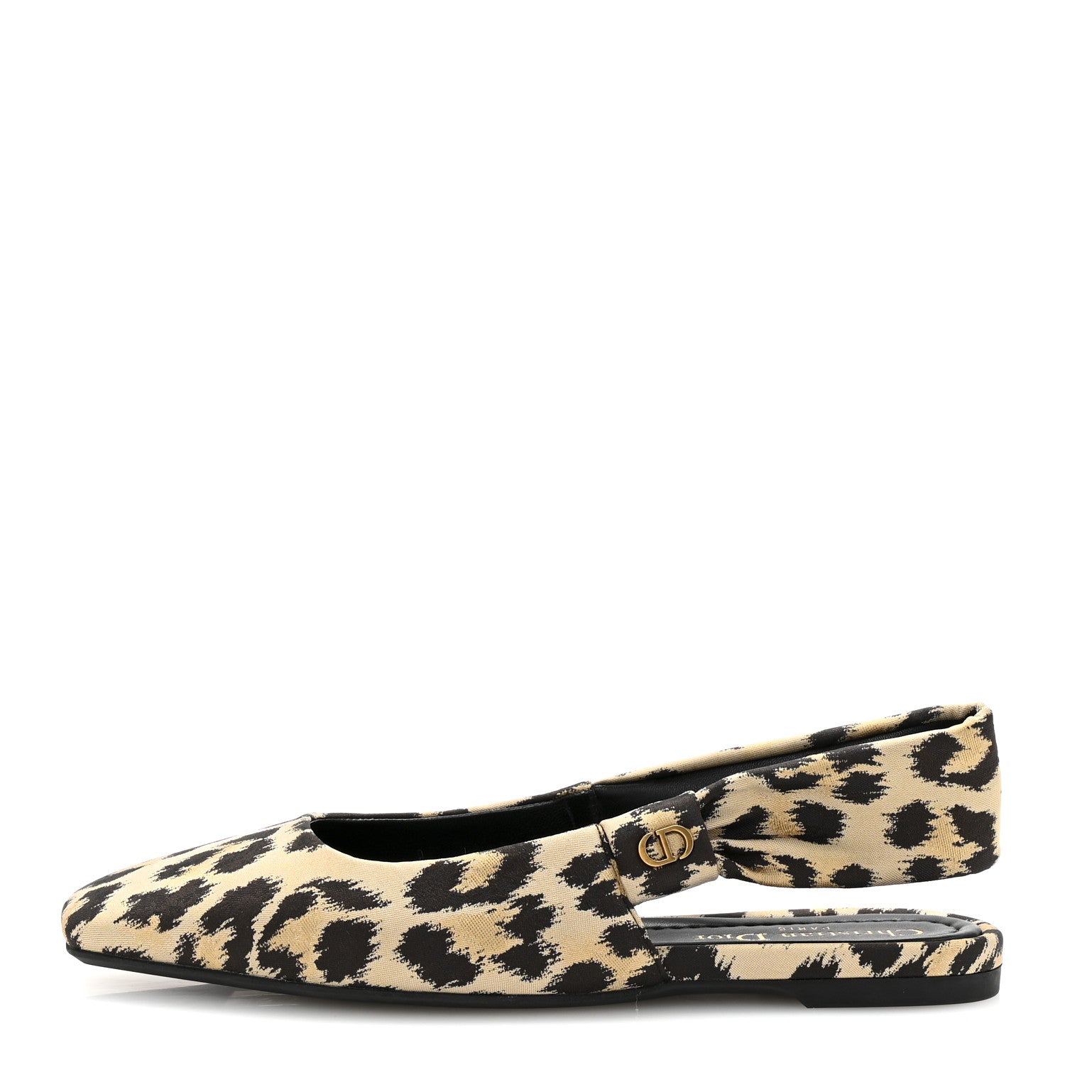 靴 Christian Dior Mizza Slingback Flat Christian Dior Nylon Leopard Print Mizza Slingback Flat 36 Beige