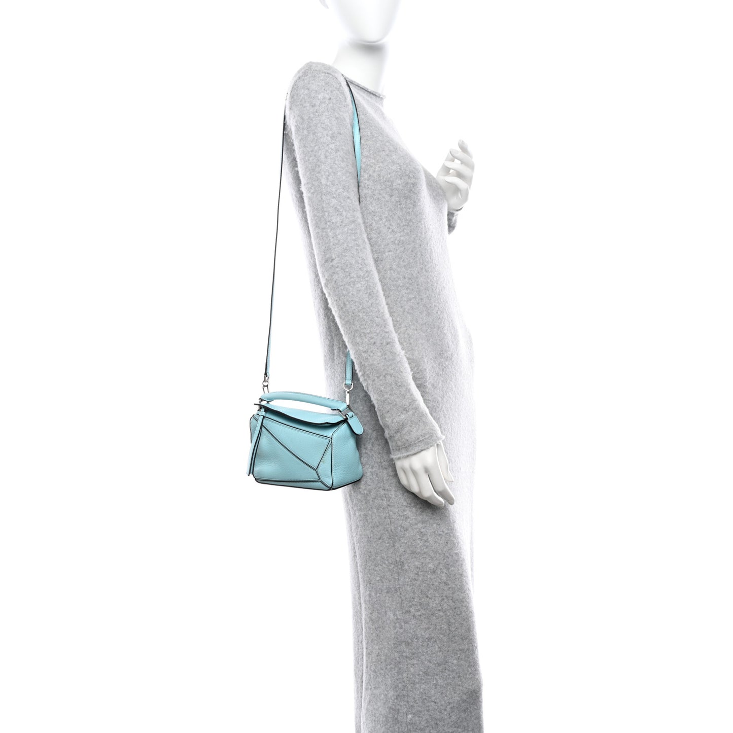Calfskin Mini Puzzle Bag Light Blue
