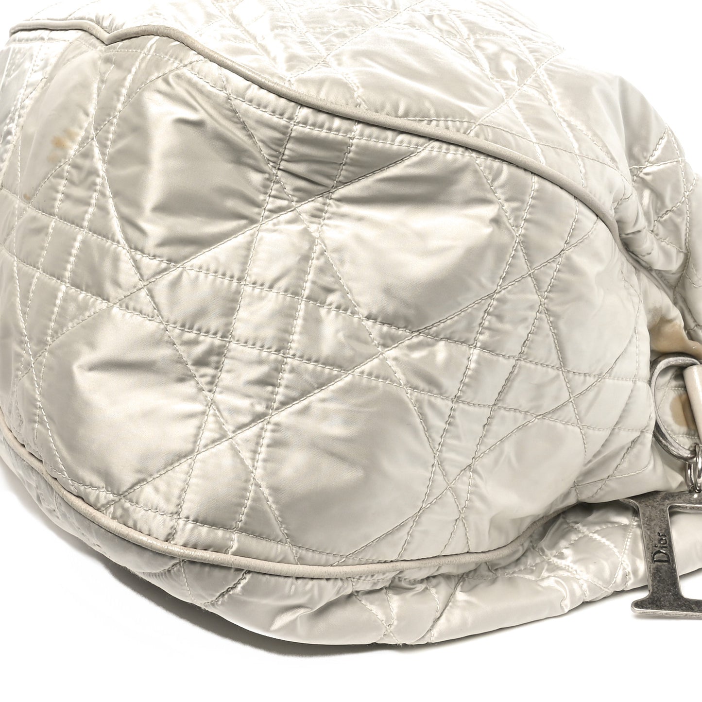 Nylon Cannage Drawstring Bag White
